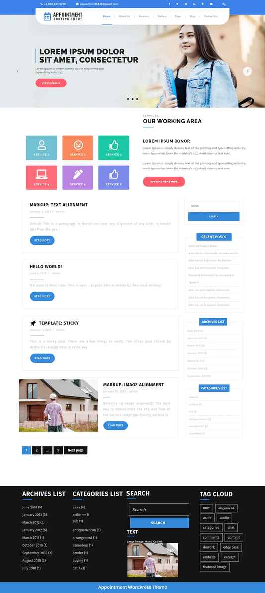 Free Appointment WordPress Theme