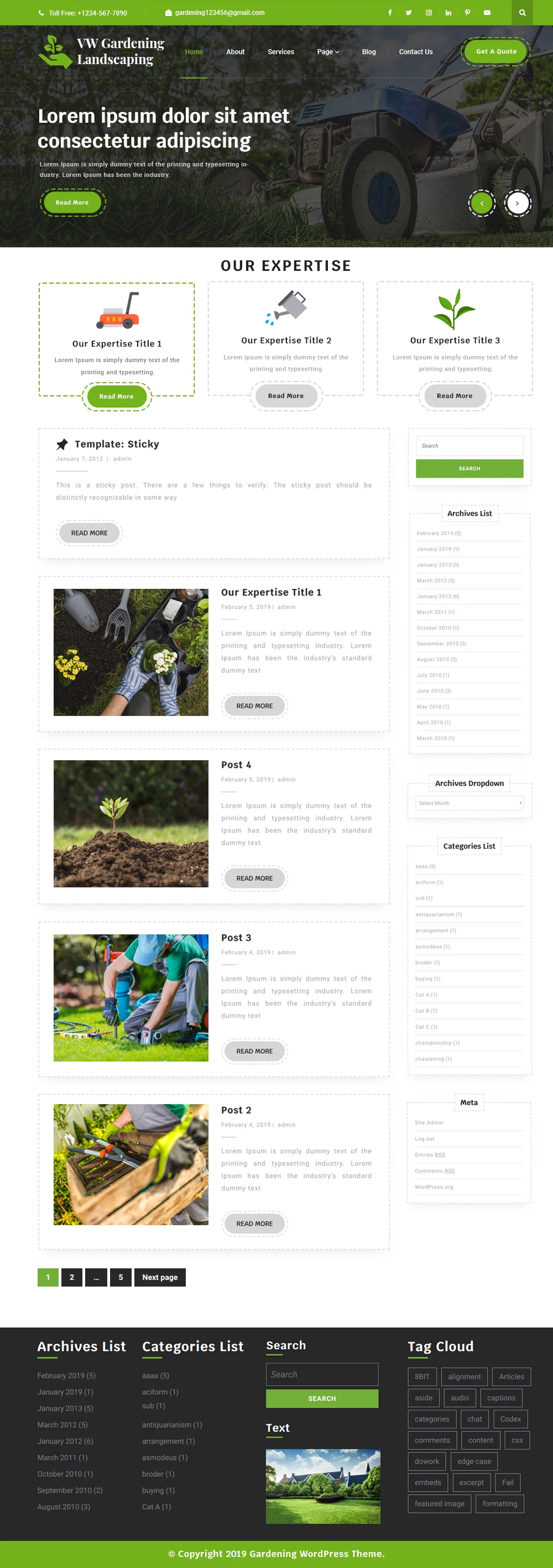 Free Gardening WordPress Template