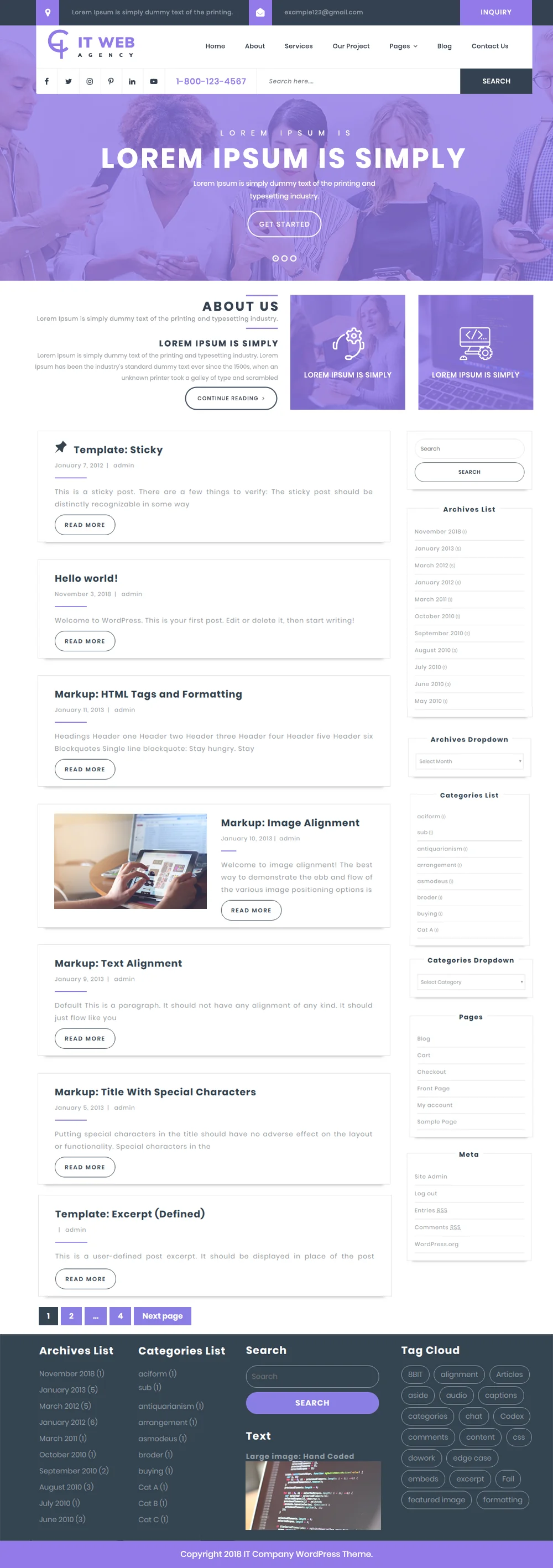 Free IT Company WordPress Template