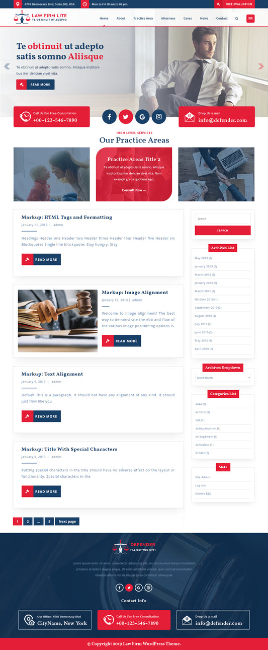 Free Law Firm WordPress Theme