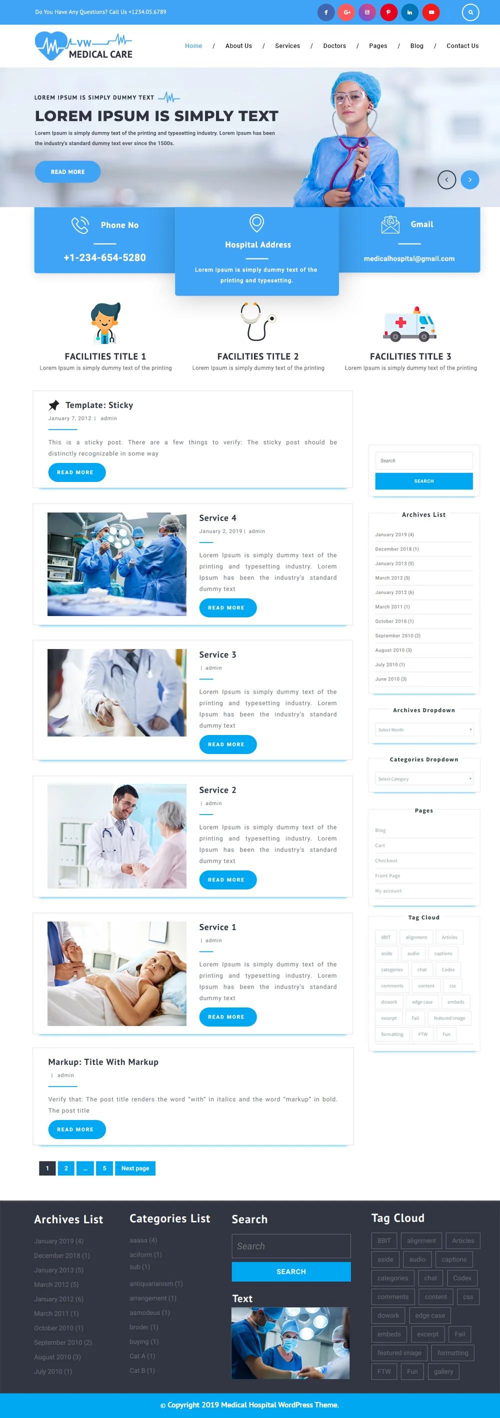 Free Medical WordPress Template