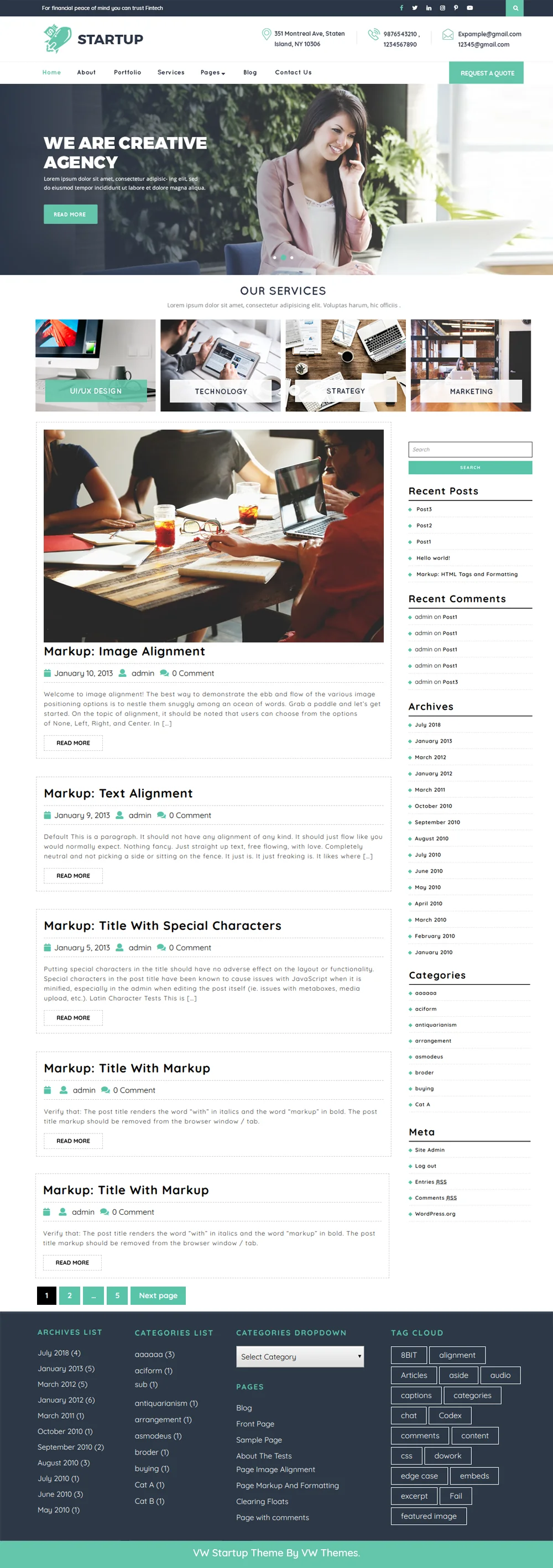 Free Startup WordPress Template