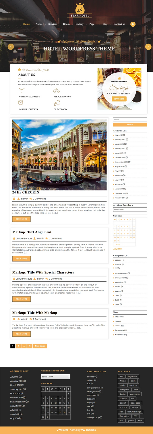 Free Hotel WordPress Template