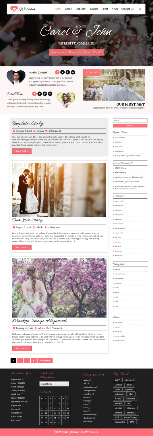 Free WordPress Wedding Theme