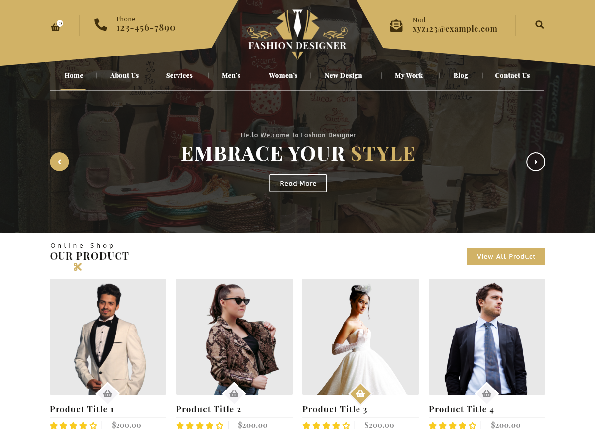 Free Fashion Designer WordPress Template