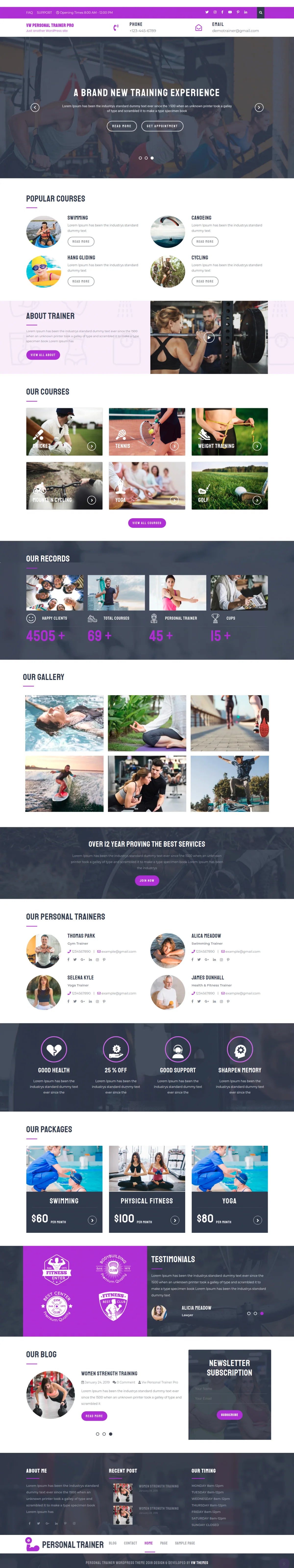 Personal Trainer WordPress Template