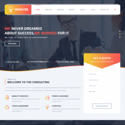 Free Consulting WordPress template