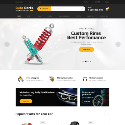 Free Auto Parts WordPress Theme