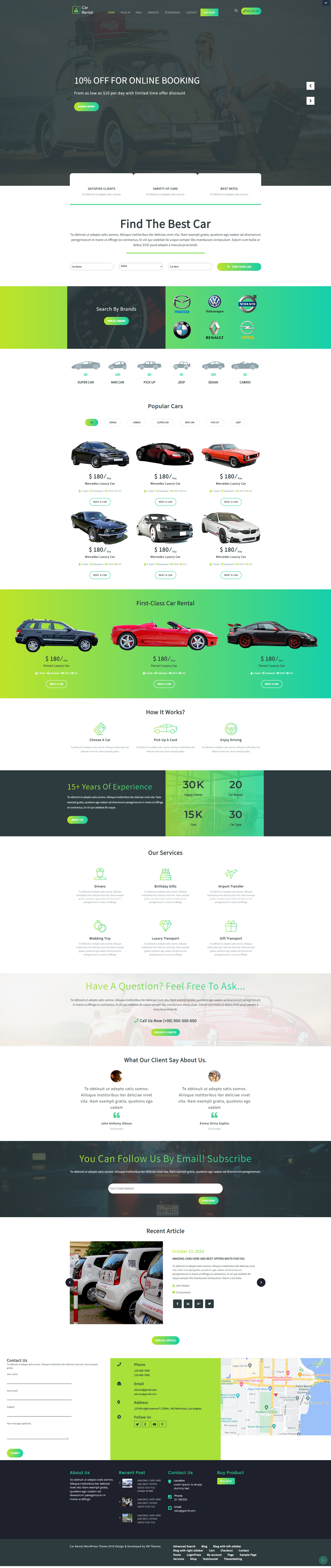 Car Rental WordPress Template