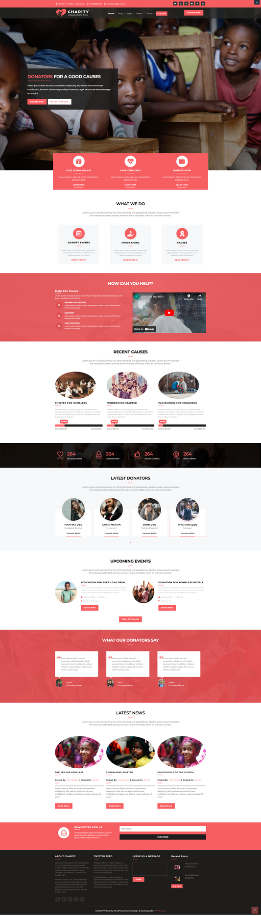 Free Charity WordPress template