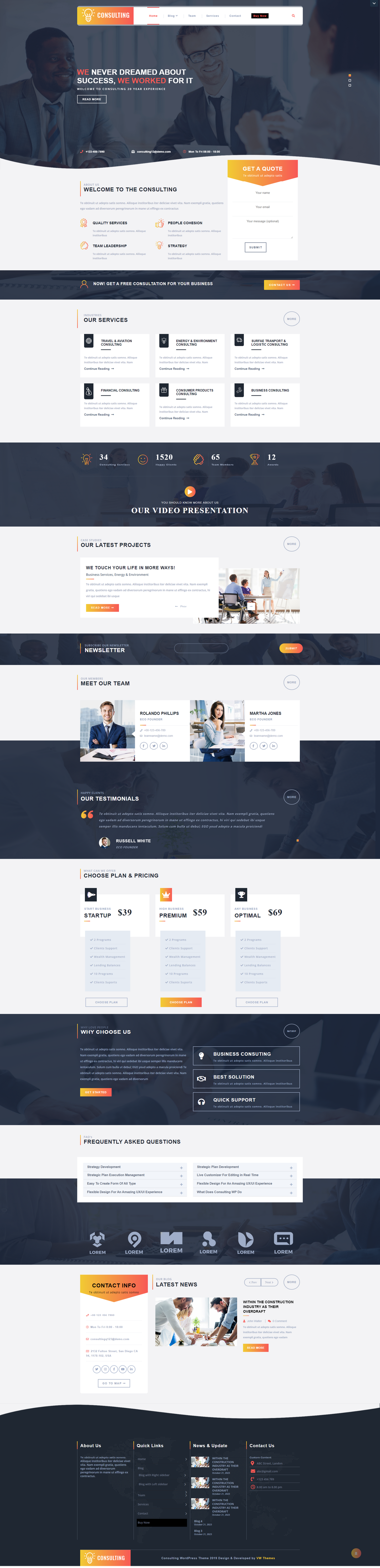 Free Consulting WordPress template
