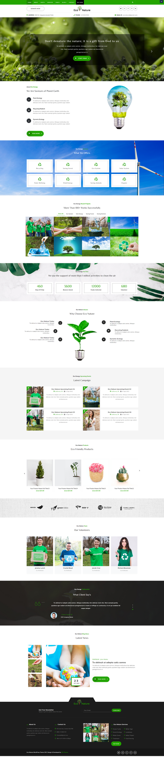 Free Eco Nature WordPress Template