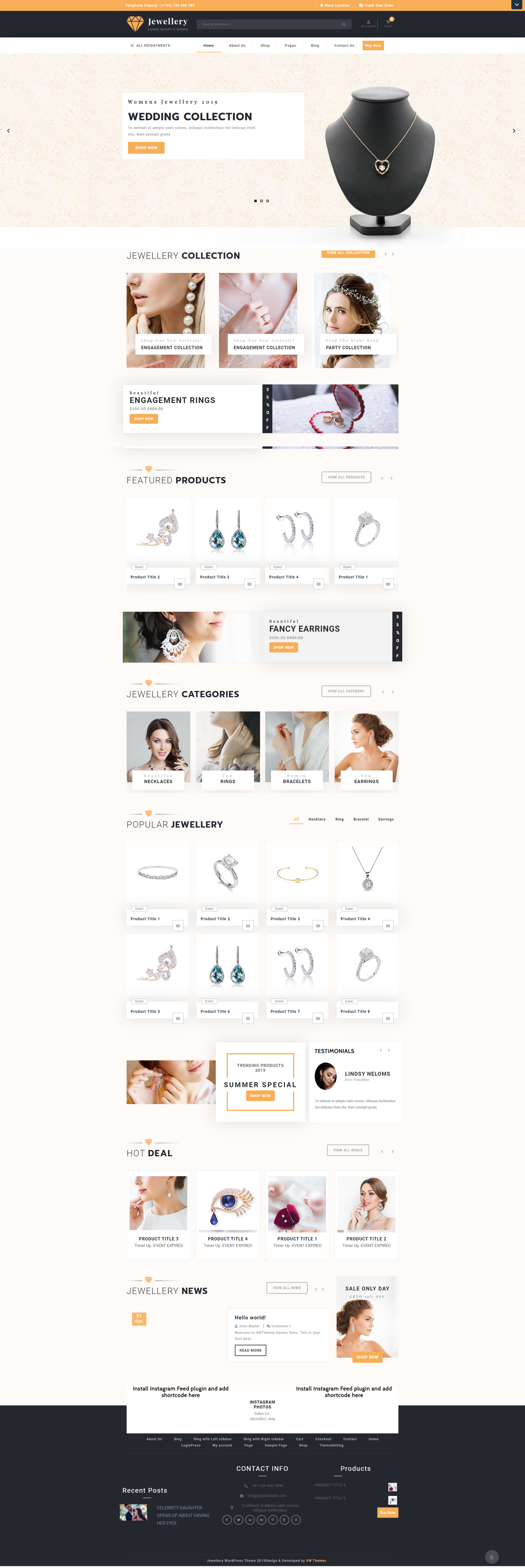 Free Jewellery WordPress Template