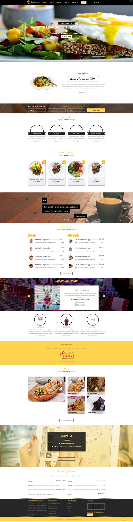 Restaurant WordPress Template