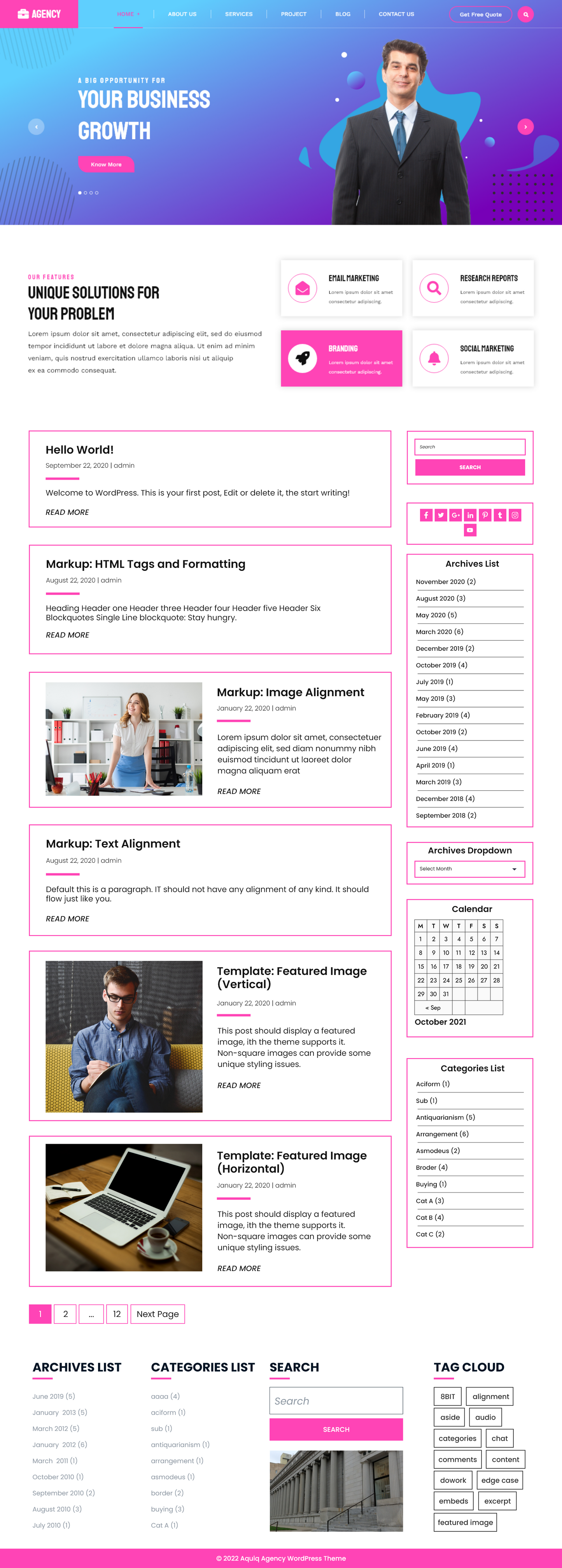 Free Agency WordPress Theme