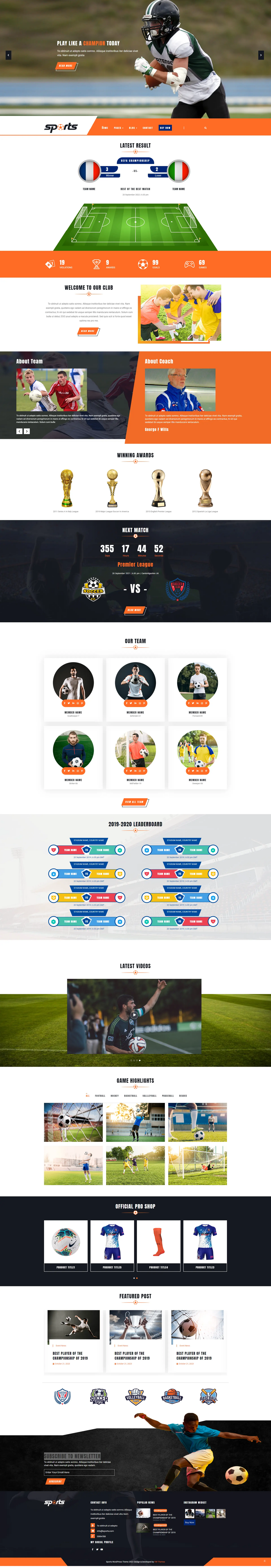 WordPress Sports Theme