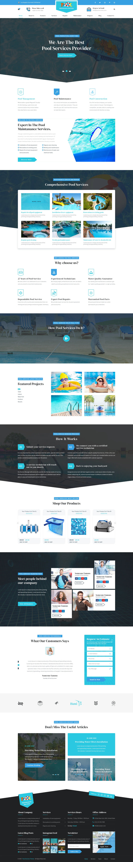 Pool Service WordPress Template