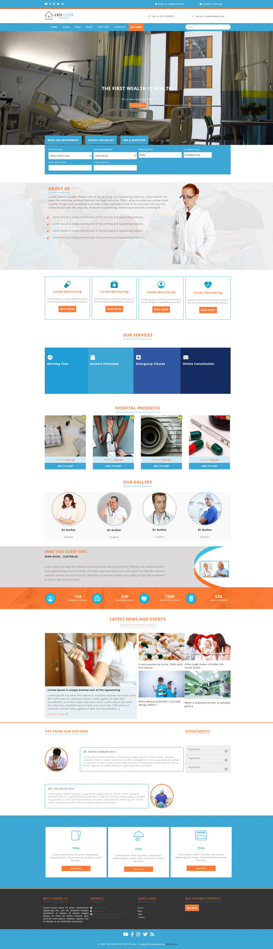 Hospital WordPress Template